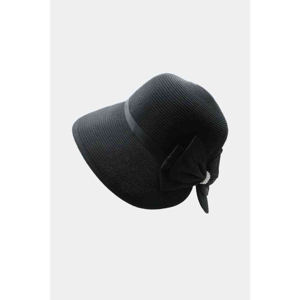 Voodoo Vixen - Bow Detail Straw Hat Sun hat - Black